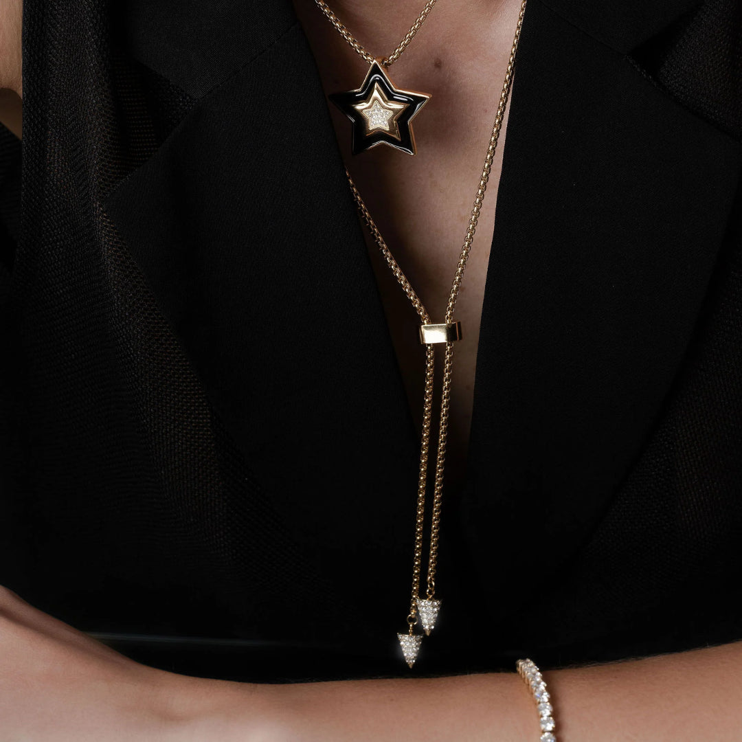 Silk & Steel Voltage Lariat CZ + Silver