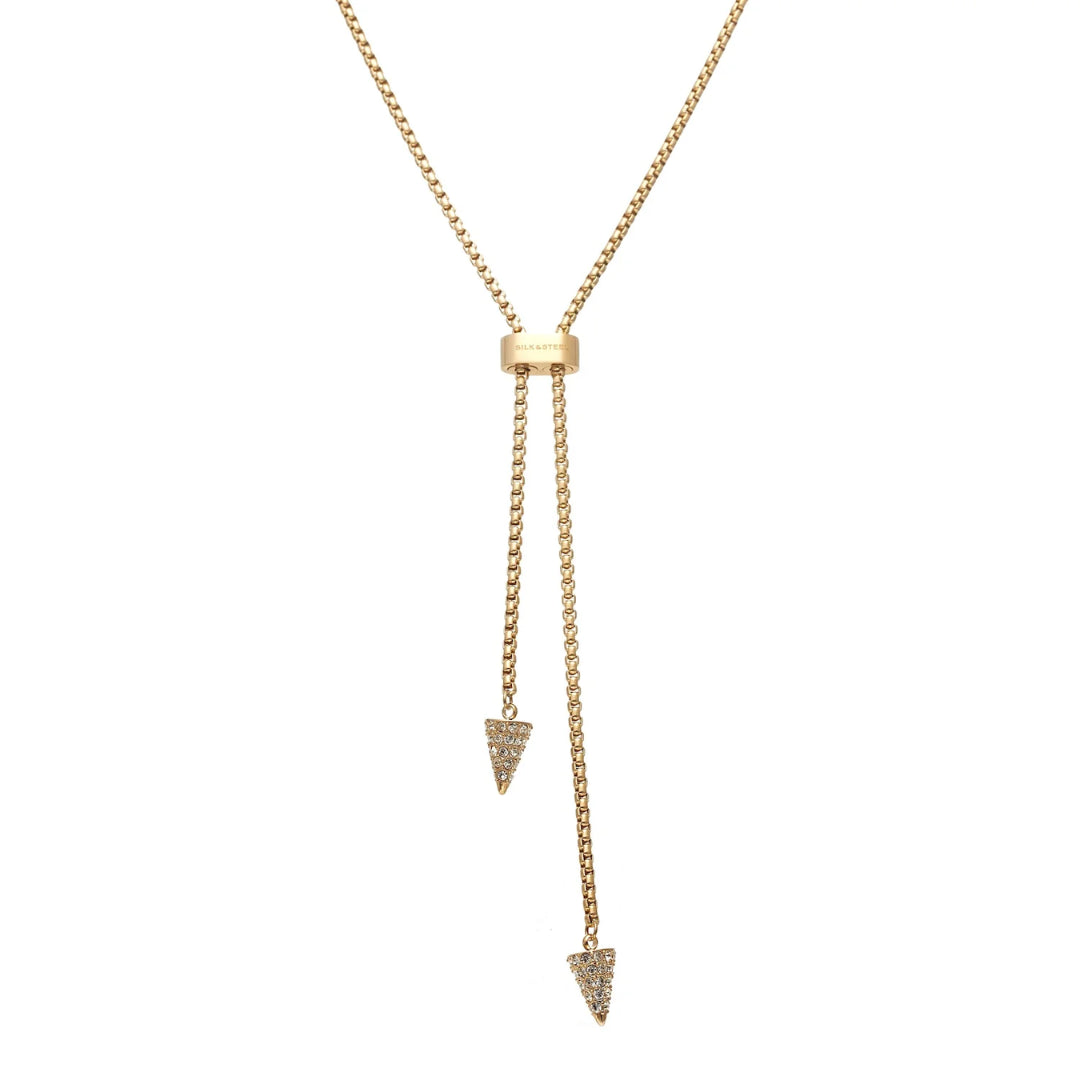 Silk & Steel Voltage Lariat CZ + Gold