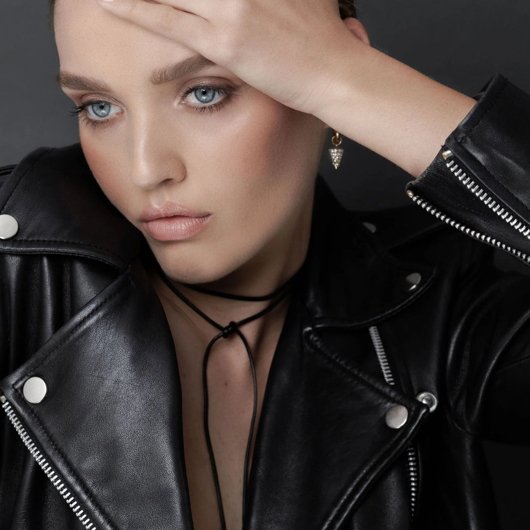 Silk & Steel Linea Lariat Black + Silver