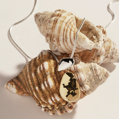 Najo Double Pebblet Two-Tone Pendant | STG & 14k GP