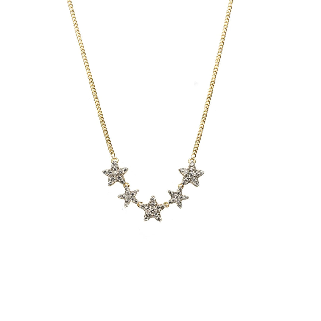 Silk & Steel Étoile Necklace CZ + Gold