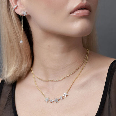Silk & Steel Étoile Necklace CZ + Gold