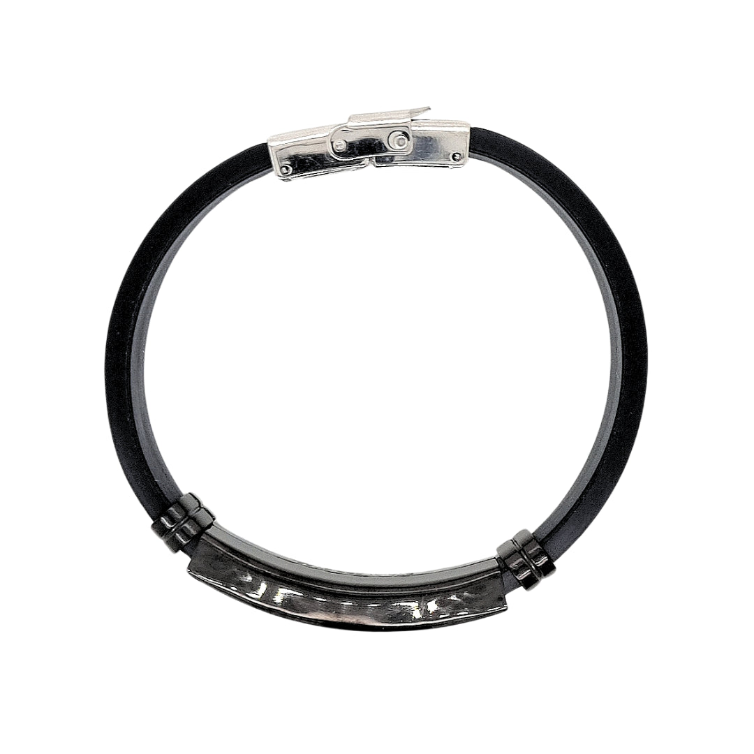 Revolution Stainless Steel & Rubber 19cm Bracelet