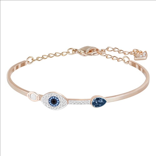 Swarovski Rose Gold Duo Evil Eye Bangle