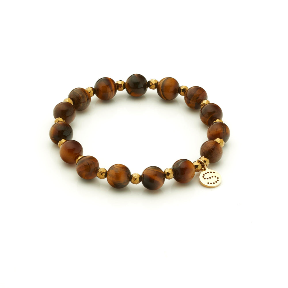 Silk&Steel Aurora Tigers Eye & Gold Hematite Bracelet