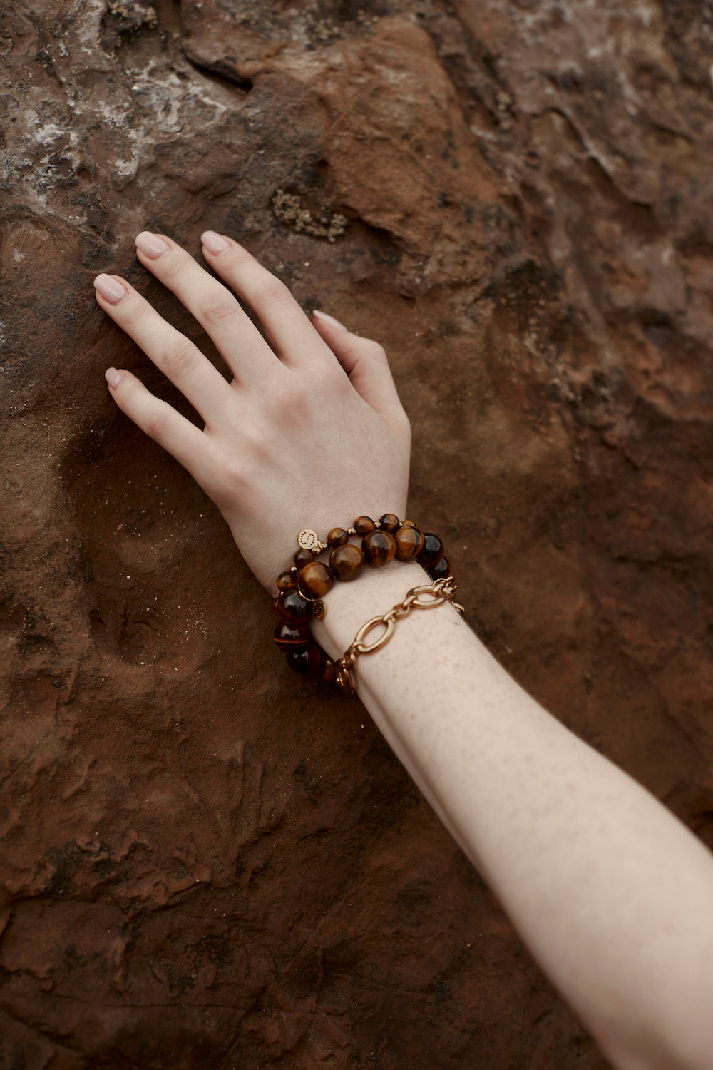 Silk&Steel Aurora Tigers Eye & Gold Hematite Bracelet