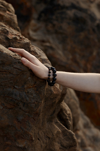 Silk&Steel Luna Black Onyx Bracelet - Aurora Collection