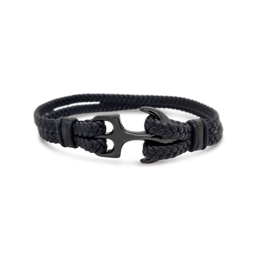 Revolution Nautical Leather Anchor Bracelet