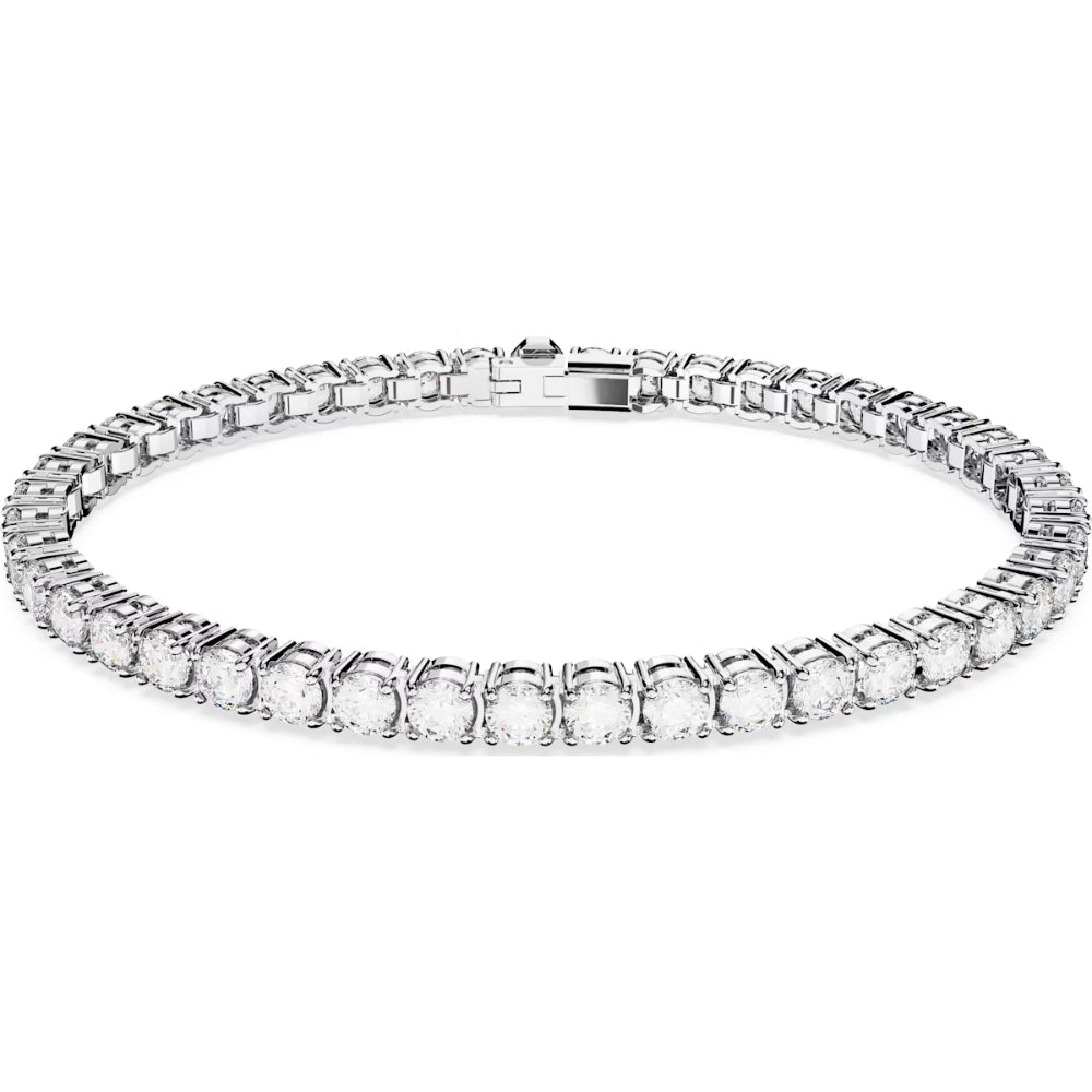 Swarovski Matrix Tennis Rhodium Plated Tennis Bracelet (Small)