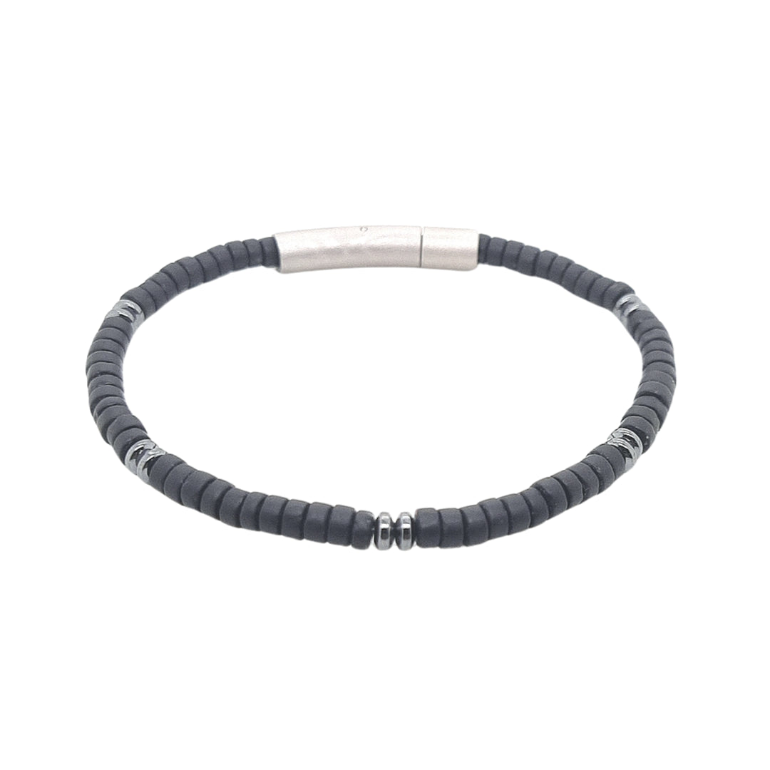 Revolution Steel & Matt Onyx 20.5cm Bracelet