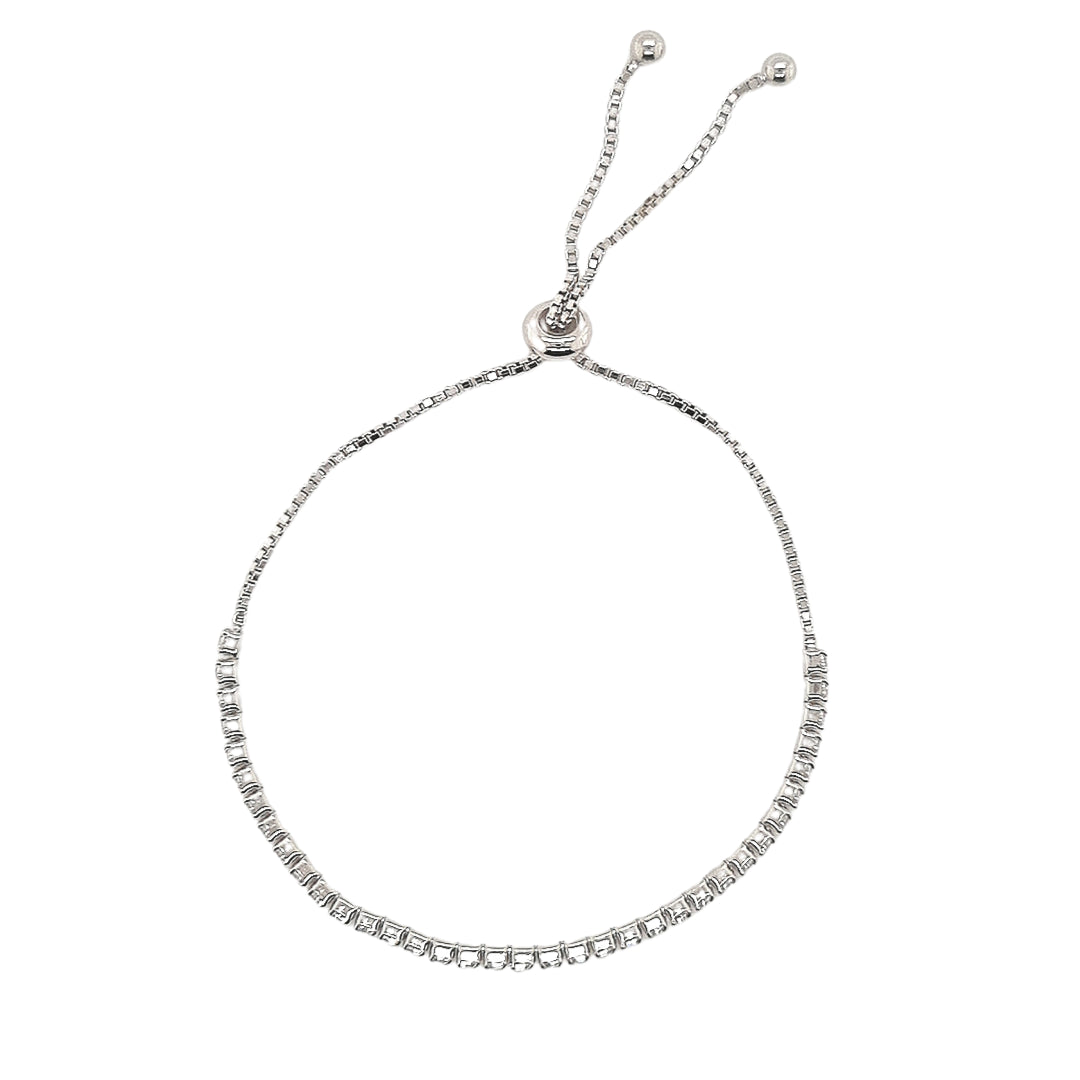 Grace 'Courage' Lariat Bracelet | Silver CZ