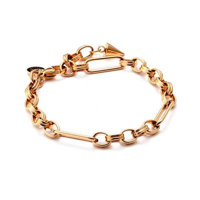 Silk & Steel Luxe Fob Chain Bracelet | Gold