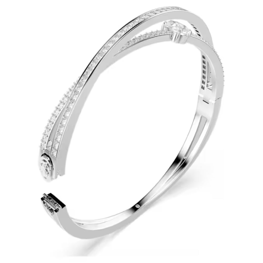 Swarovski Mixed Cuts Hyperbola Rhodium Plated Bangle