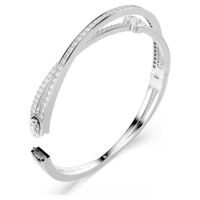 Swarovski Mixed Cuts Hyperbola Rhodium Plated Bangle