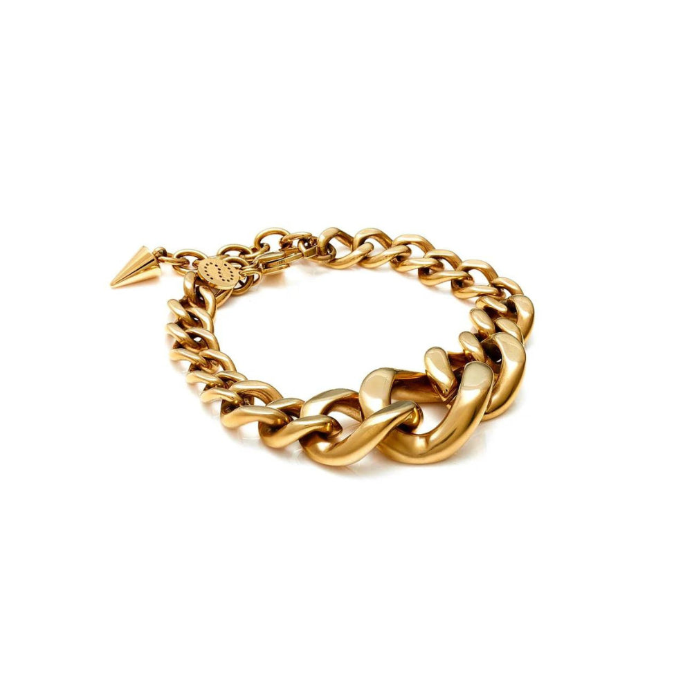 Silk & Steel Phoenix Graduated Bracelet | Steel | Gold