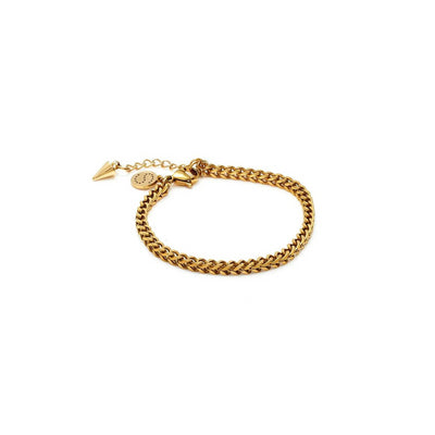 Silk & Steel Braided Curb Chain Bracelet | Steel | Gold