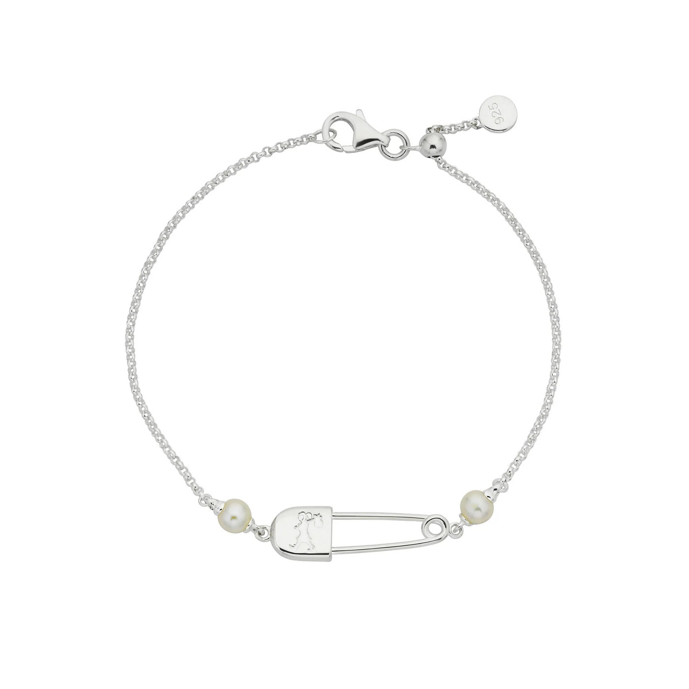Karen Walker | Runaway | Saftey Pin | Fresh Water Pearl Bracelet | 19cm