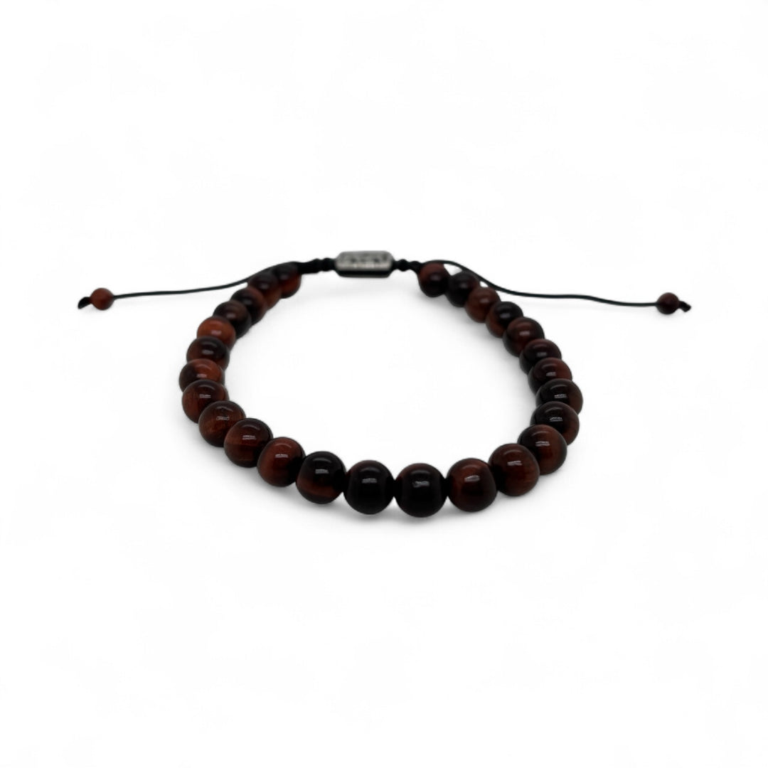 Red Tiger's Eye Adjustable Bead Bracelet