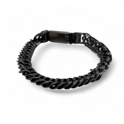Double Curb Gun-Metal Chain Bracelet