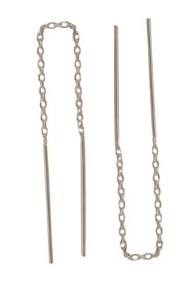 Omnia Sterling Silver Cable Chain Short Thread Earrings