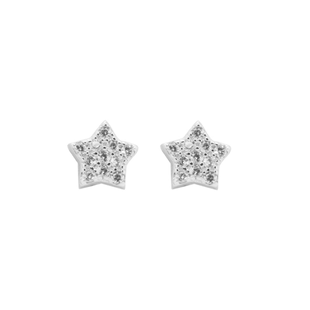 Grace 'Energy' Star Stud Earrings | Silver CZ RH