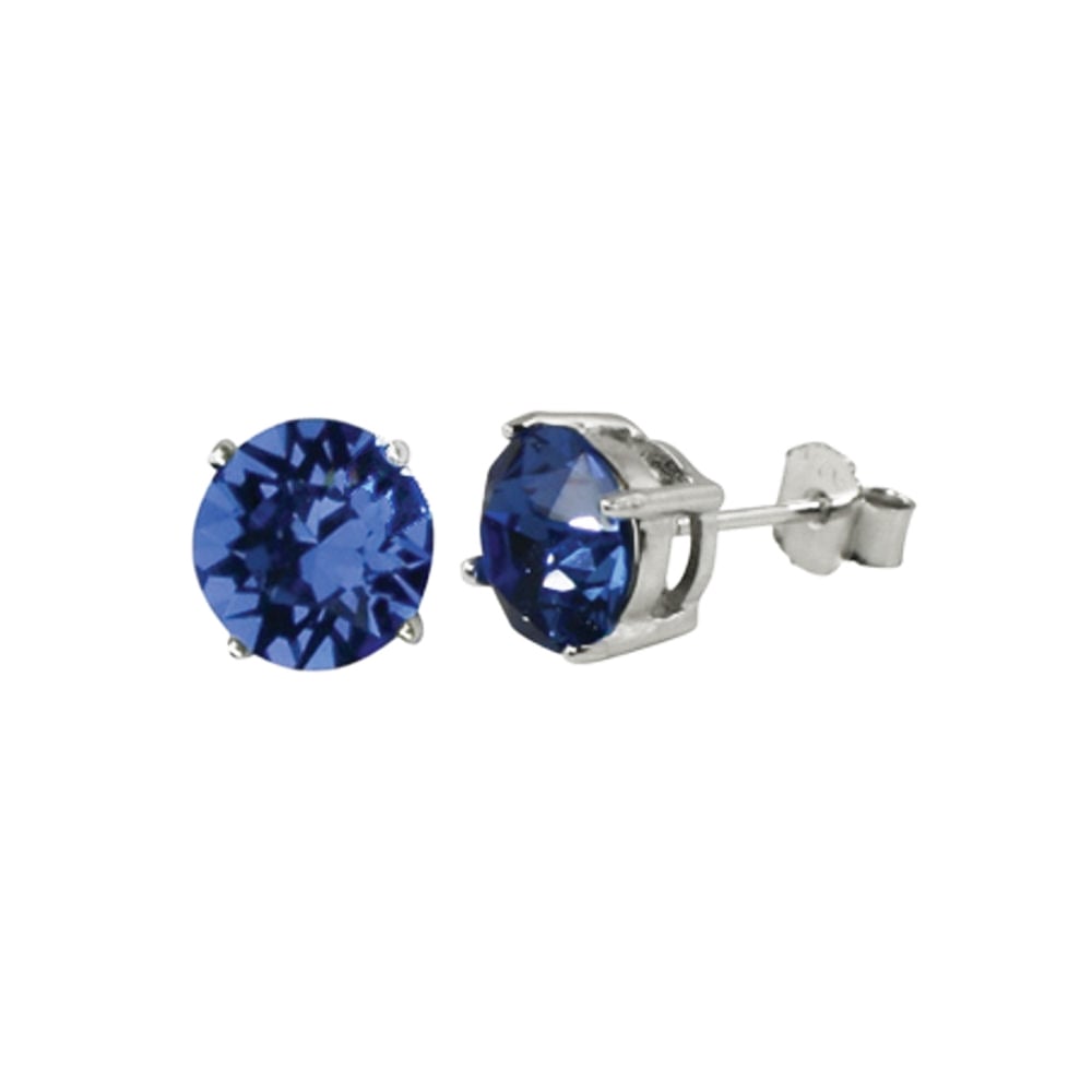 Charlie & Rose Silver Stud Earrings | Silver RH | Blue CZ