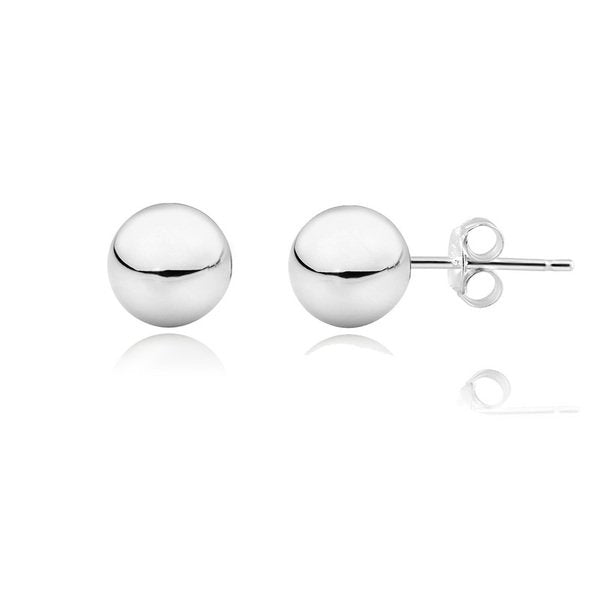 Celesti "Gleam" Ball Stud Earrings | Silver | 8mm