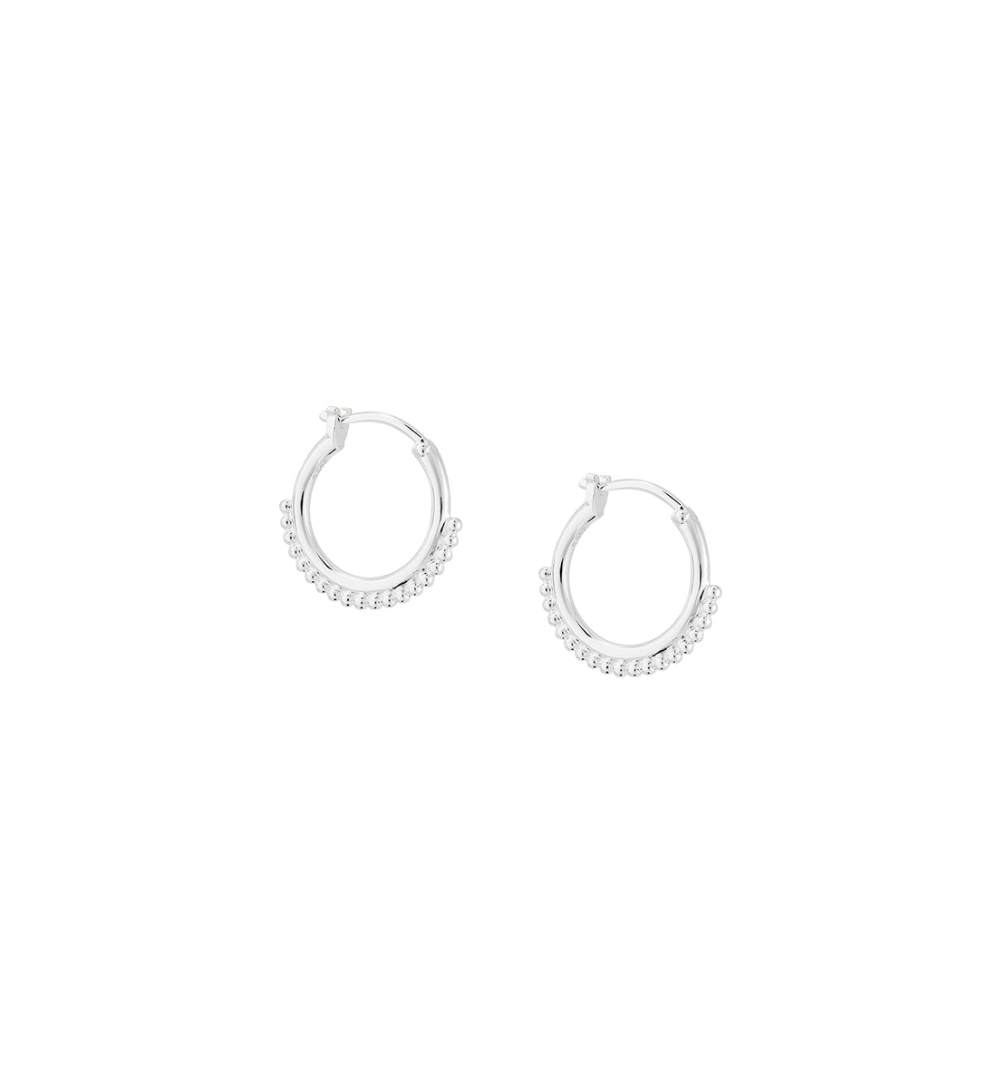 Kirstin Ash Detail Hoop Earrings in Silver