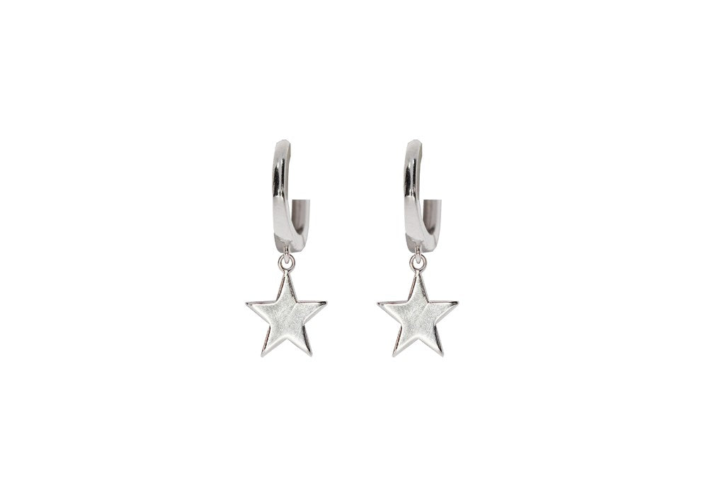 Celesti 'Radiant' Star Drop Earrings | Silver