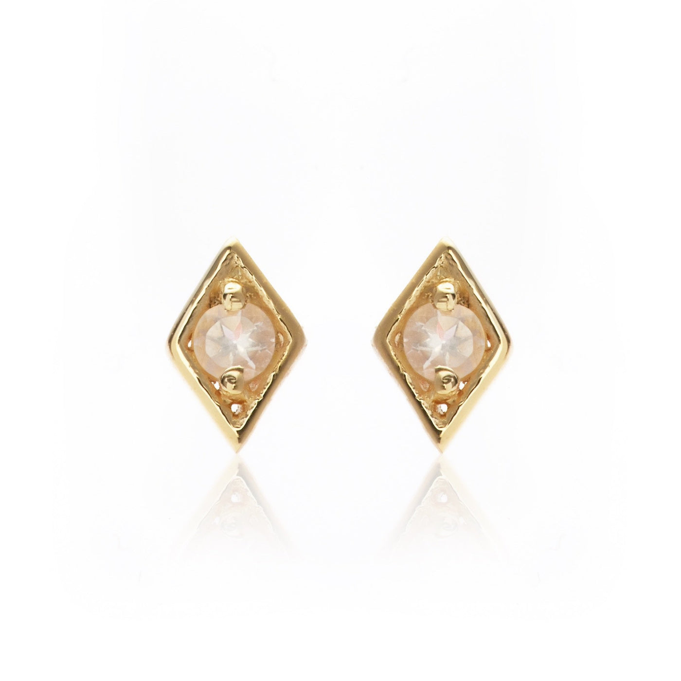 Silk&Steel Keepsake Rose Quartz & Gold Studs