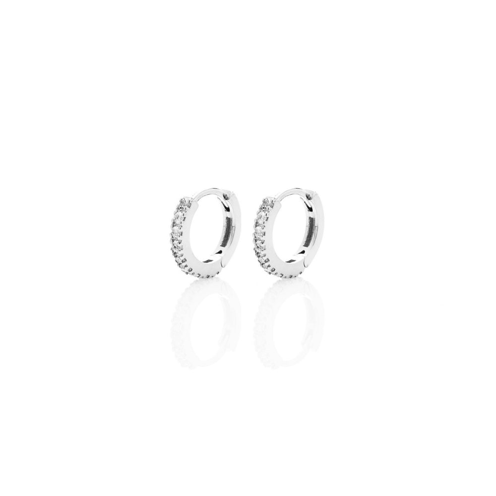 Silk&Steel Petite Eternity White Topaz Hoops