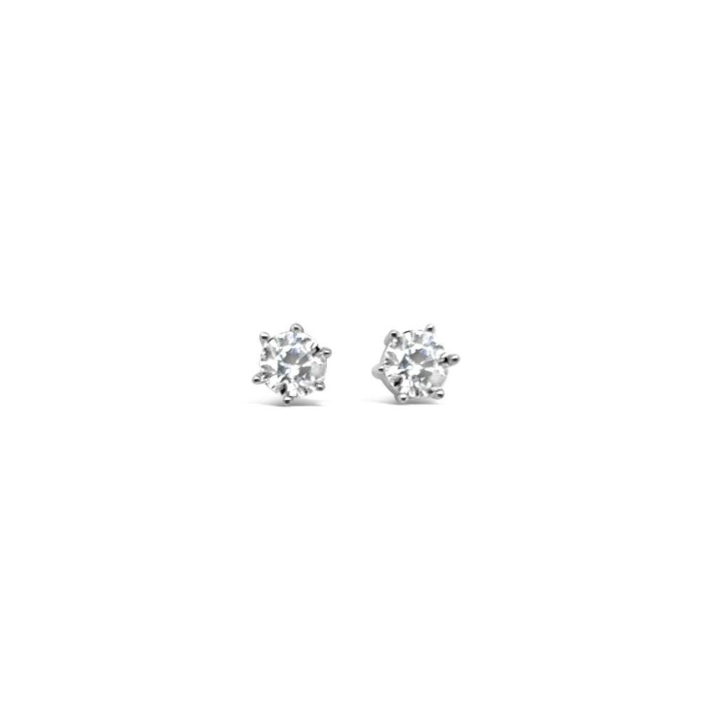 Grace 'Positivity' Solitaire Stud Earrings | Silver CZ RH