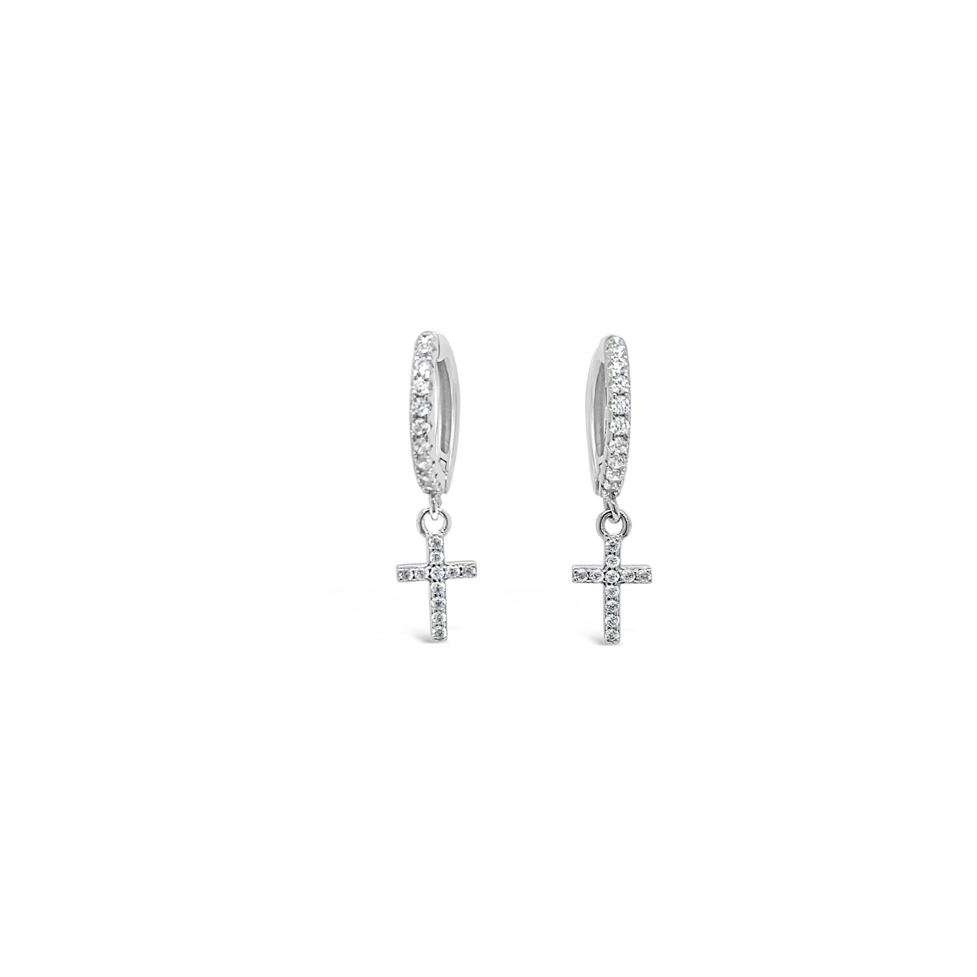 Grace 'Faith' Cross Sleeper Earrings | Silver