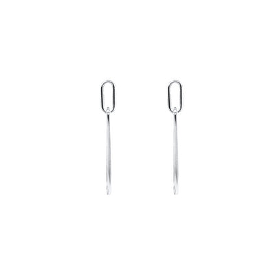 Omnia Long Paperclip Drop Earrings | Strling Silver