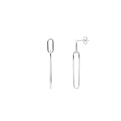 Omnia Long Paperclip Drop Earrings | Strling Silver