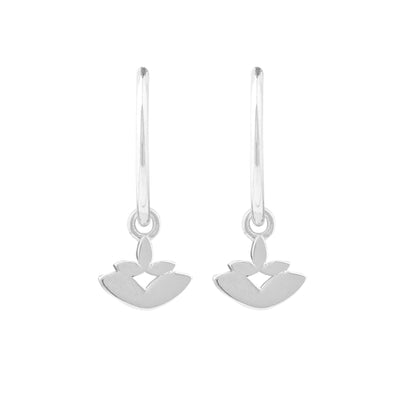 Boh Runga Silver Lotus Flower Sleeper Earrings