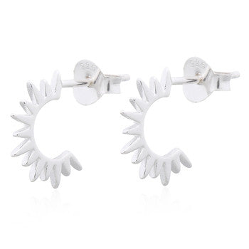 Celesti 'Scorch' Spike Micro Hoop Earrings | Silver