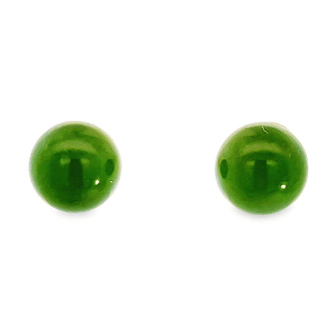 Wild at Heart 8mm Greenstone Ball Stud Earrings