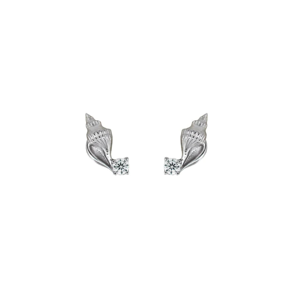 Boh Runga Pearly Shell CZ Stud Earrings