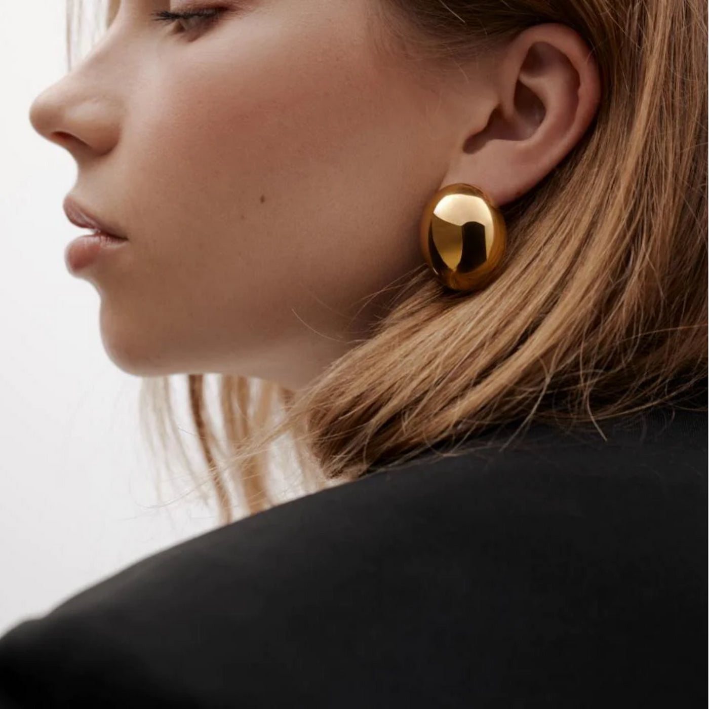 S+S Mirage Lge Hollow Dome S/Steel Earrings