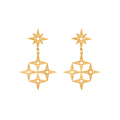 Lindi Kingi Gold Constellation Earrings