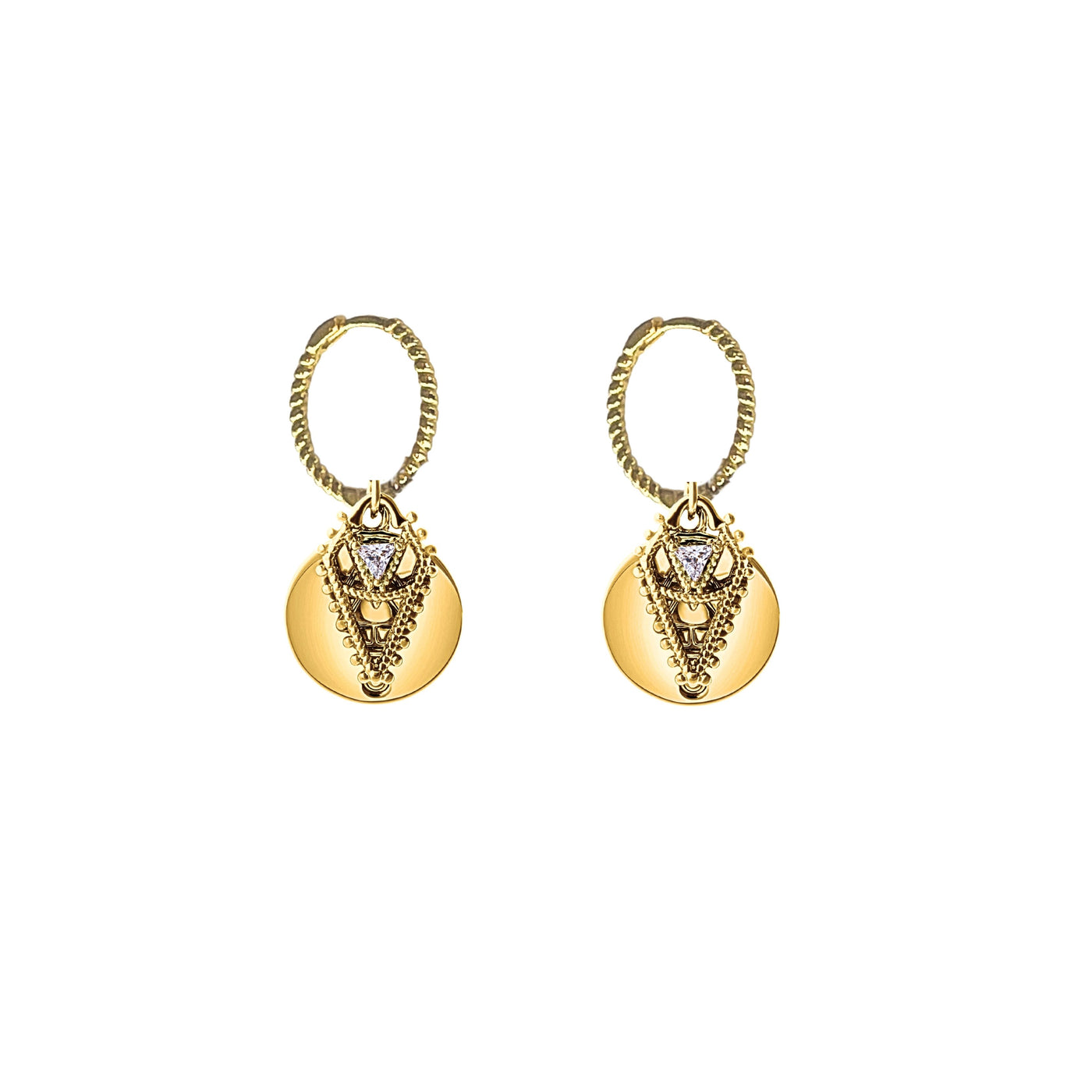 .Lindi Kingi Gold Byzantine Romance Love Sleeper Earrings