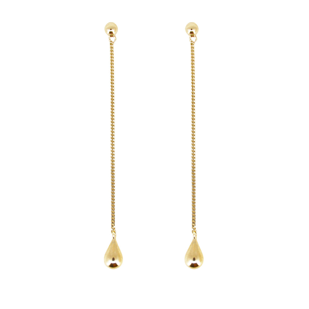 Boh Runga Droplet Drop Earrings Gold Plate