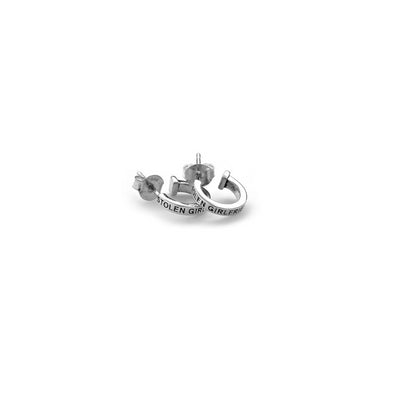 Stolen Girlfriends Club Clean Logo Hoop Earrings | Silver