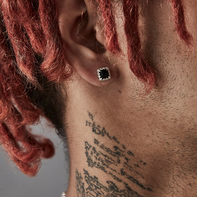 Stolen Girlfriends Club | Mini Claw Earrings | Silver | Onyx Studs