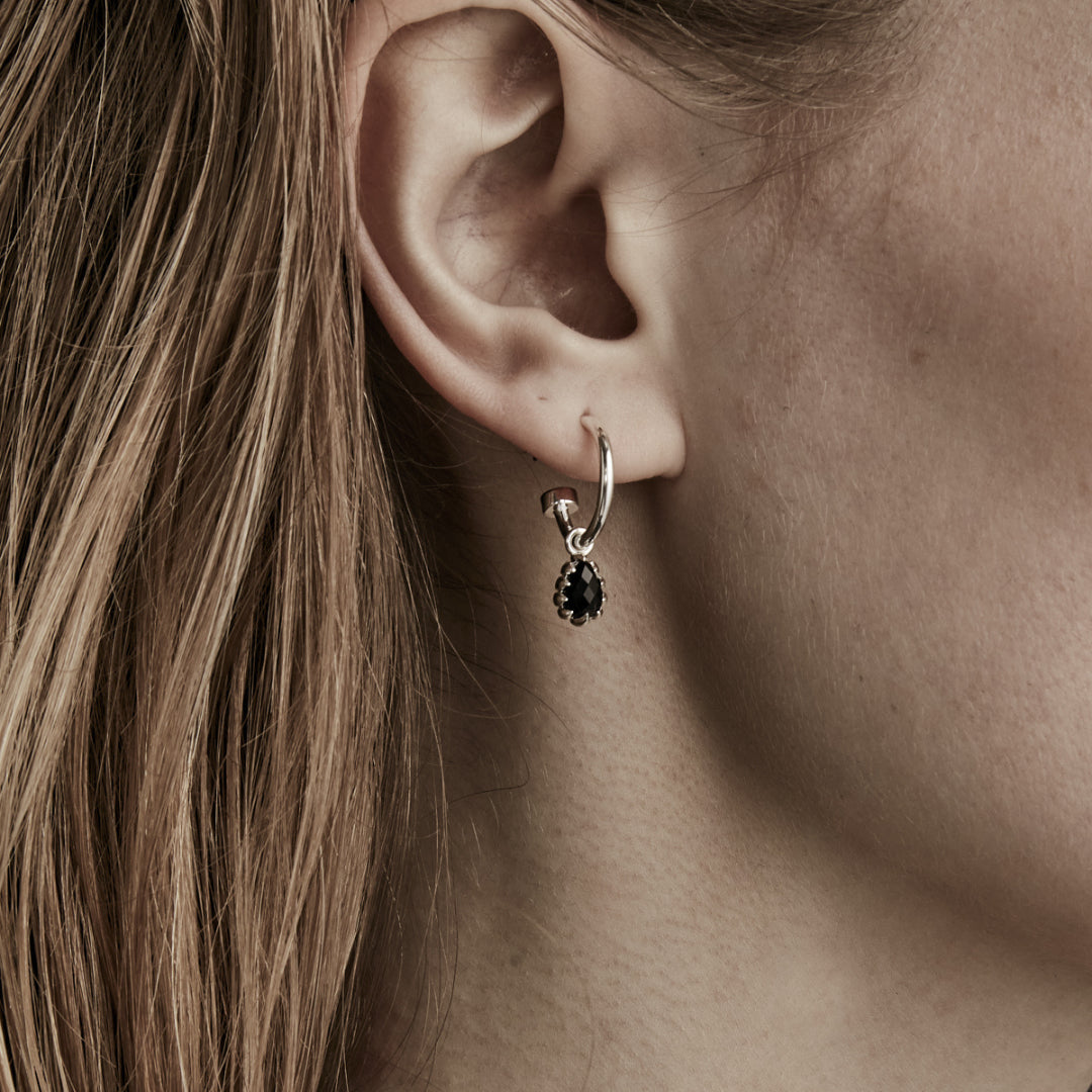 Stolen Girlfriend Club | Love Claw | Drop Anchor | Silver | Onyx Earrings