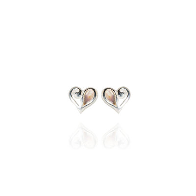 Evolve | Mini Paua Heart | Silver | Stud Earrings