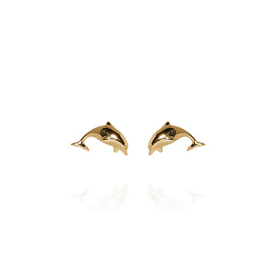 Evolve | Mini Dolphin | Yellow Gold | Stud Earrings