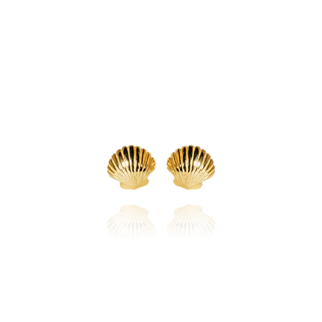 Evolve | Mini Scallop | Yellow Gold Plated | Stud Earring