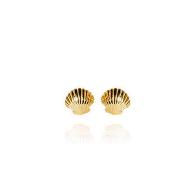 Evolve | Mini Scallop | Yellow Gold Plated | Stud Earring